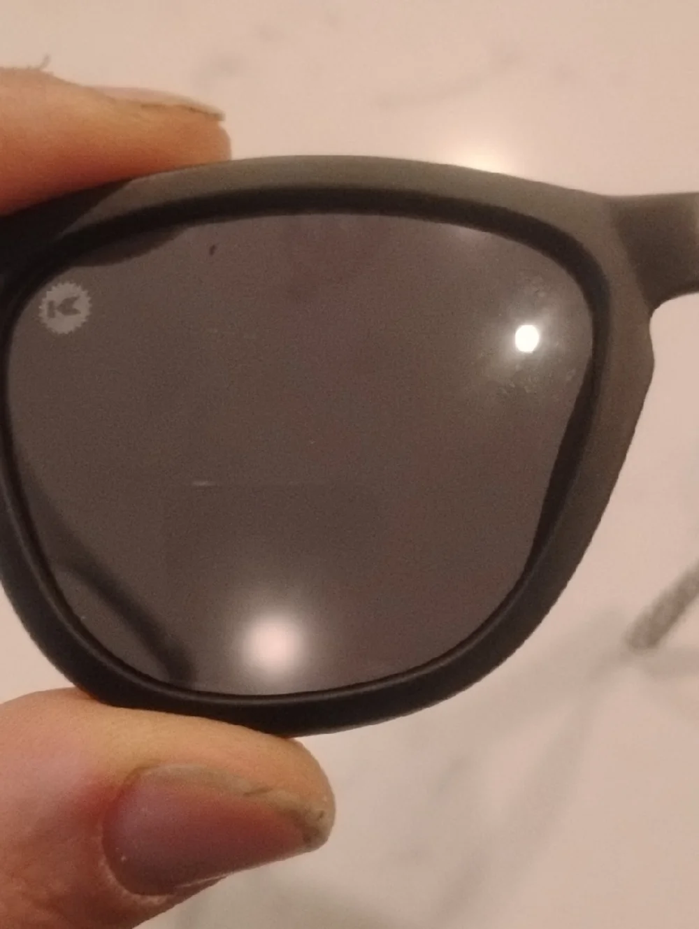 Kid's Black Knockarounds Frame Sunglasses with Checkered Arms